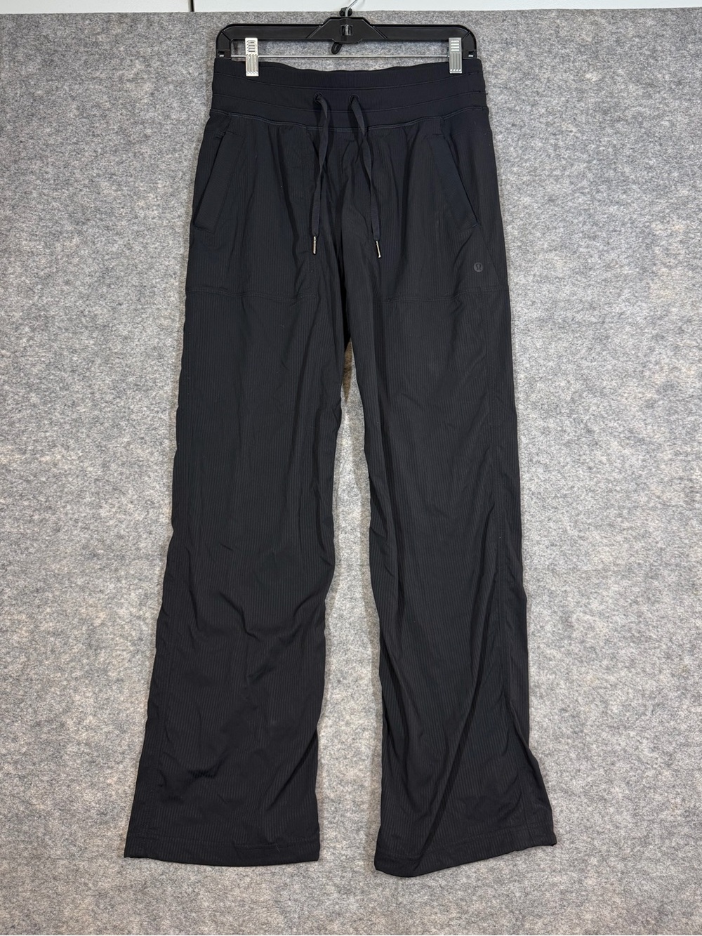 Lululemon Black Studio Pants Drawstring Wide Leg Yoga Travel Athleisure Size 6